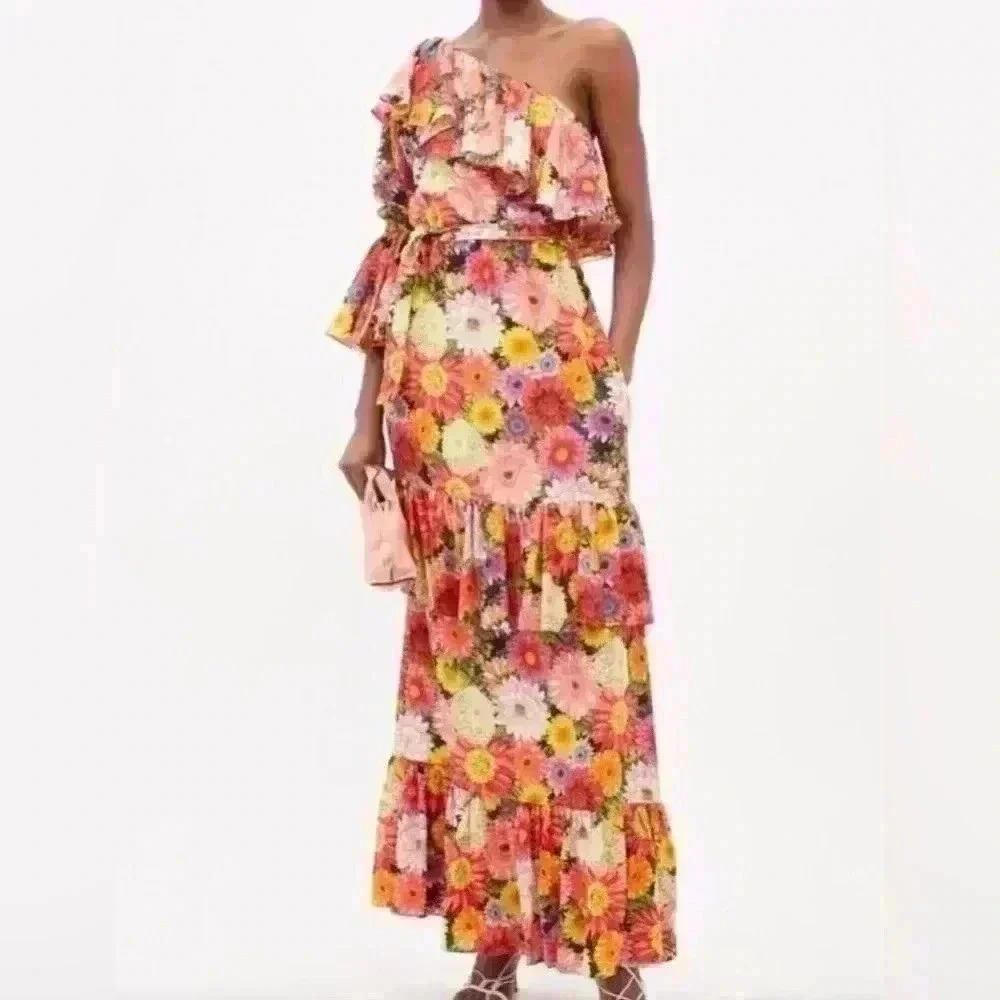 Borgo de Nor Penelope Floral-print Silk-crepe Maxi Dress Size 4